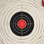 Target with red bullseye and black line