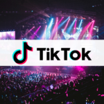 Colourful concert with TikTok Logo banner